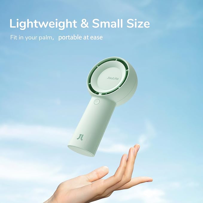 Portable Handheld Turbo Fan [16H Max Cooling Time], 4000mAh USB Rechargeable Personal Battery Operated Lash Small Pocket Fan