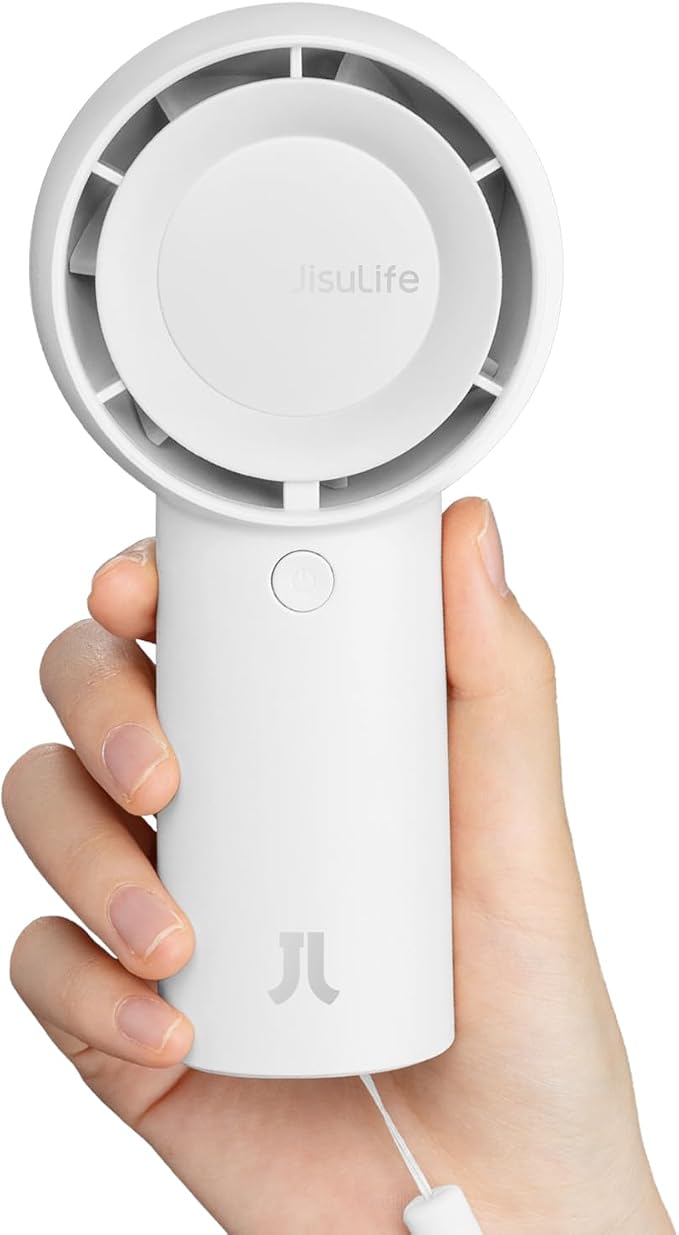 Portable Handheld Turbo Fan [16H Max Cooling Time], 4000mAh USB Rechargeable Personal Battery Operated Lash Small Pocket Fan
