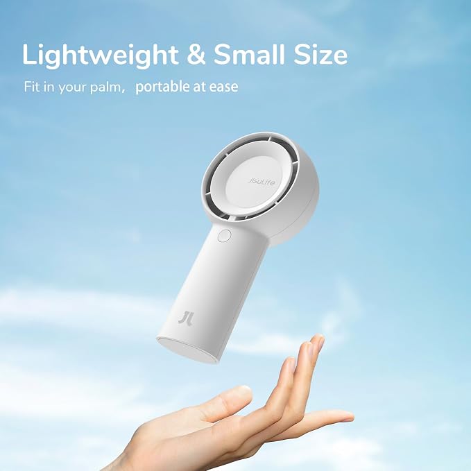 Portable Handheld Turbo Fan [16H Max Cooling Time], 4000mAh USB Rechargeable Personal Battery Operated Lash Small Pocket Fan