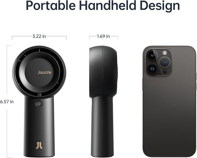 Portable Handheld Turbo Fan [18H Max Cooling Time], 6000mAh USB Rechargeable Personal Battery Operated Lash Small Pocket Fan