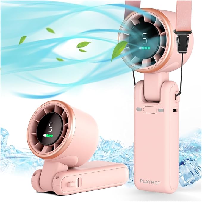 Portable Handheld Turbo Fan, 5-Speed Personal Fans, 5000mAh Rechargeable Fans Up to 12 Hours, Weight only 0.6lb Small Fan