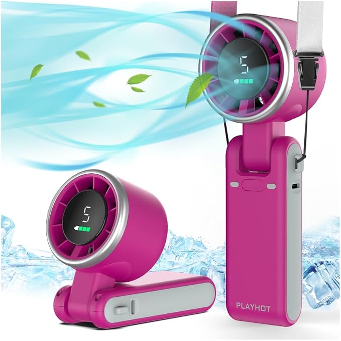 Portable Handheld Turbo Fan, 5-Speed Personal Fans, 5000mAh Rechargeable Fans Up to 12 Hours, Weight only 0.6lb Small Fan