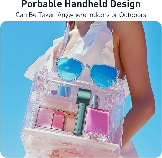 Portable Handheld Turbo Fan - Foldable Mini Fan with Air Turbo Tech, 1-199 Speed Adjustment, 20H Runtime, LED Display