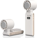 Portable Handheld Turbo Fan with Cooling Tech, Digital Display, 100-Speed Control, Rechargeable 4-in-1 Personal Fan for