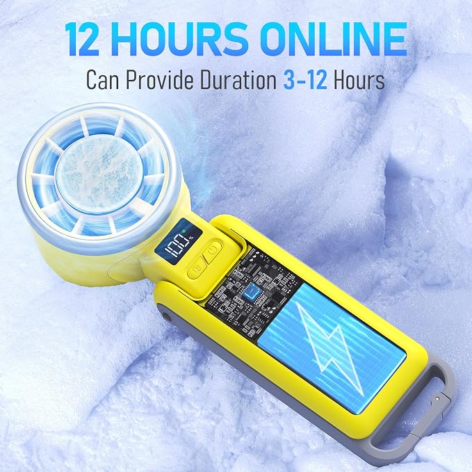 Portable Handheld Turbo Fan with Ice Cooling, Rechargeable Personal Fan, Up tp 12Hrs Cooling, 5 Speed 25550RPM Powerful