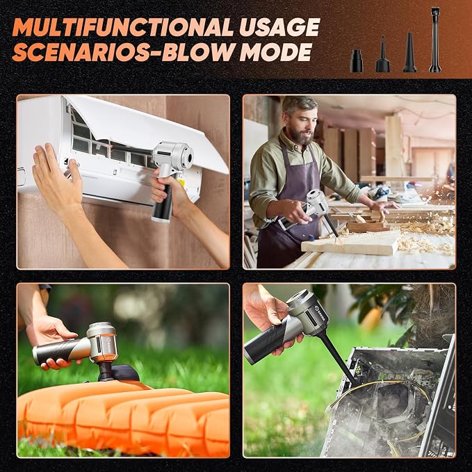 Portable Handheld Vacuum Cordless Portable 17000PA Foldable Car Vacuum Cleaner Mini Dust Blower with Brushless Motor for