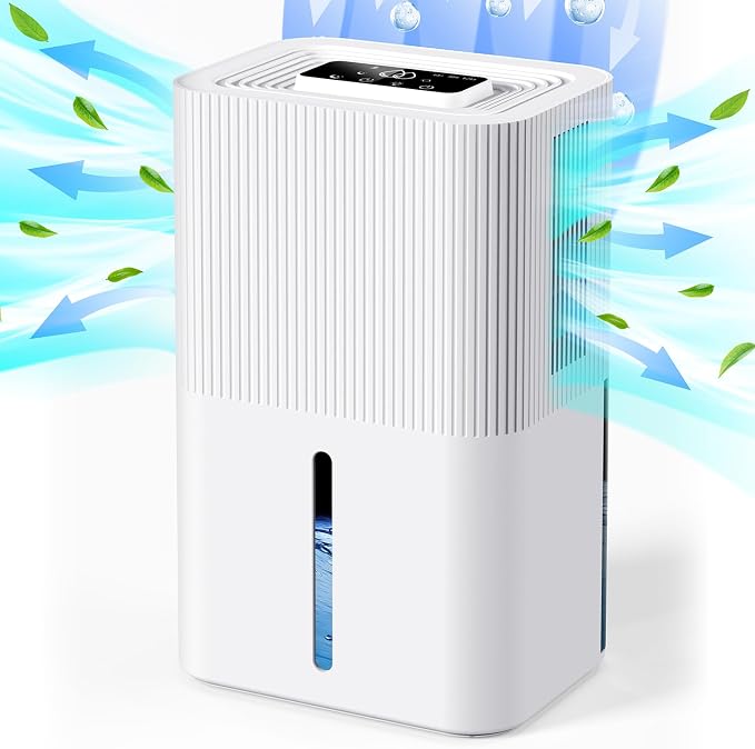 Portable Home Dehumidifier for Basements Bathroom Bedroom|91 OZ Tank|900 sq.ft Coverage|Quiet Smart Design with Auto Shut-Off