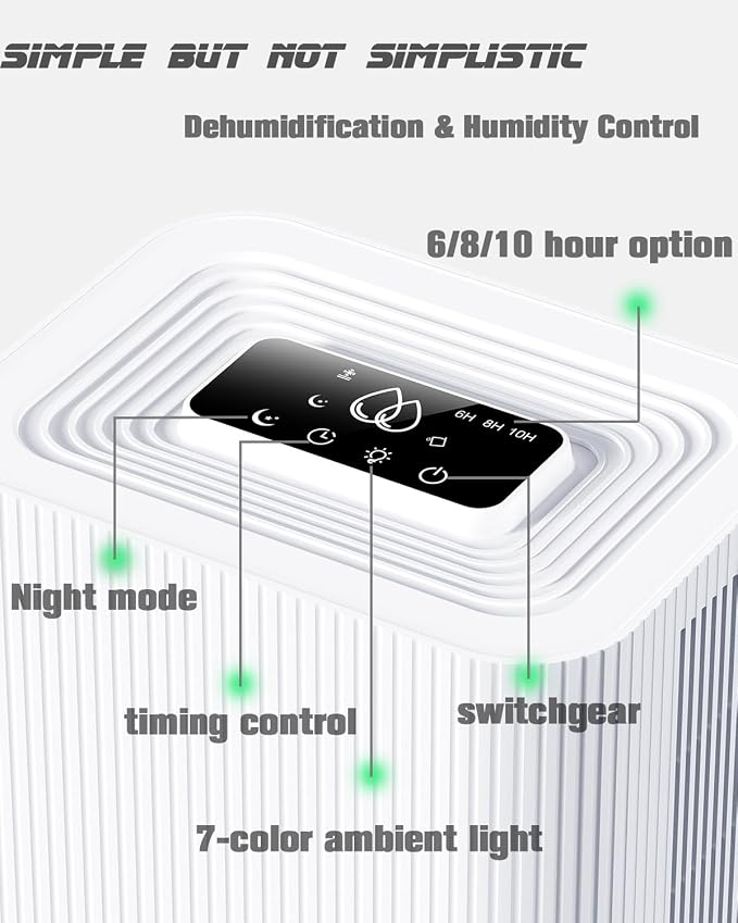 Portable Home Dehumidifier for Basements Bathroom Bedroom|91 OZ Tank|900 sq.ft Coverage|Quiet Smart Design with Auto Shut-Off