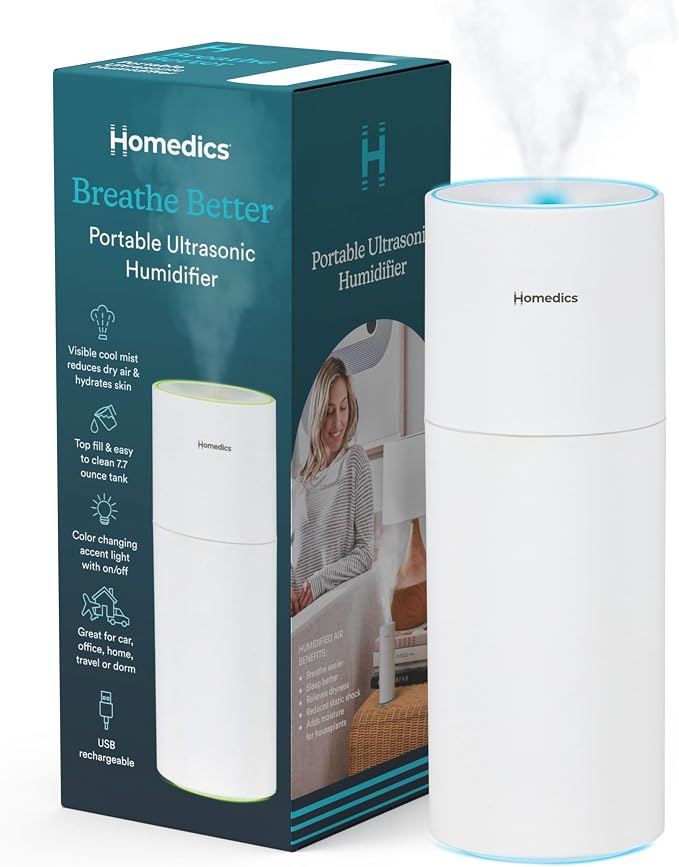 Portable Humidifier - Small Air Humidifiers for Bedroom, Plants, Office, Travel - Cool Mist Humidifiers, product image