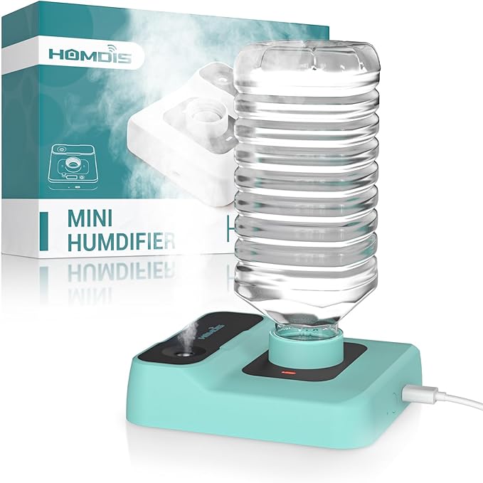 Portable Humidifiers for Travel, Small Mini Humidifier with Auto Shut-Off, Nightlight and Storage Bag for Hotel, Bedroom or