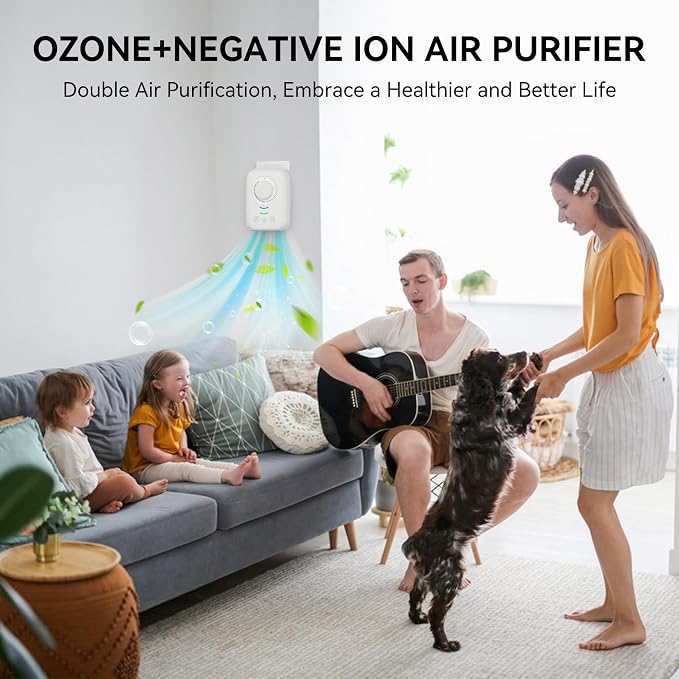 Portable Ionic Air Purifier,Plug-in&USB Air Ionizers for Home,Quite Filterless Ionizer Air Purifier Ozone for