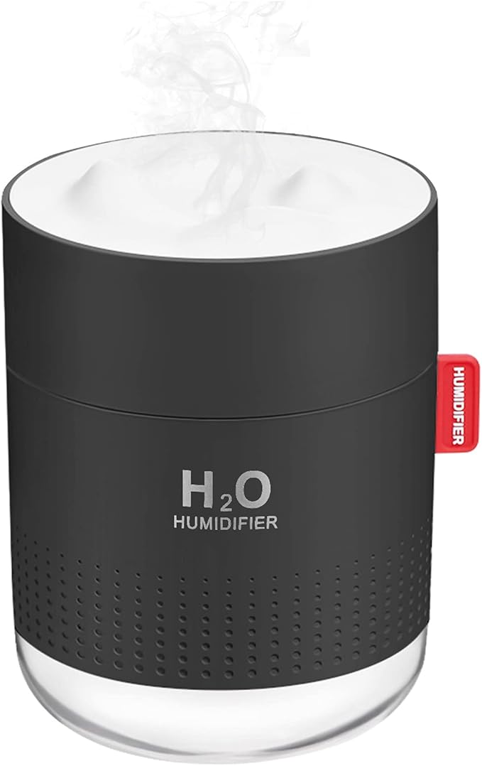 Portable Mini Cool Mist Humidifier, 500ml USB Personal Desktop Humidifier for Baby Bedroom Travel Office Home, Auto Shut-Off