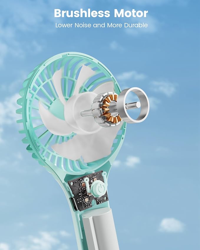 Portable Mini Fan - Powerful Personal Handheld Fan with 3 Speeds, Cute and Small, USB Rechargeable for