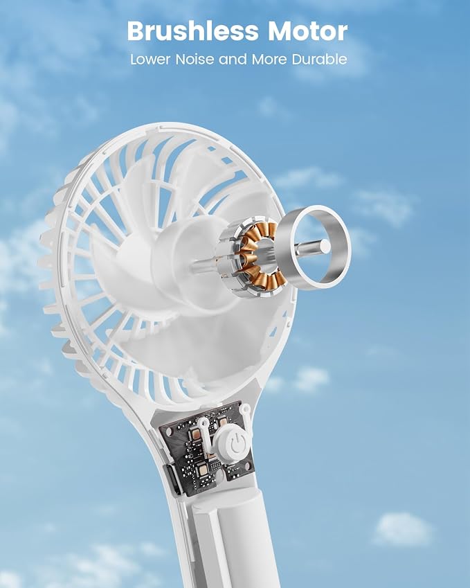 Portable Mini Fan - Powerful Personal Handheld Fan with 3 Speeds, Cute and Small, USB Rechargeable for