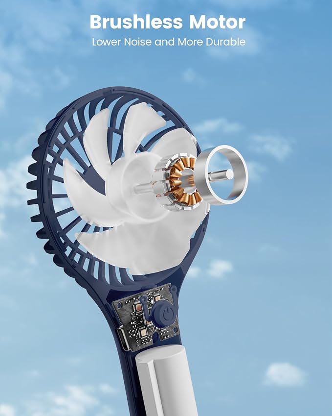Portable Mini Fan - Powerful Personal Handheld Fan with 3 Speeds, Cute and Small, USB Rechargeable for