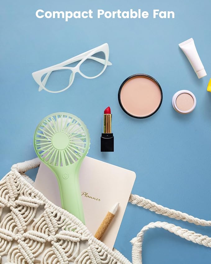 Portable Mini Fan - Powerful Personal Handheld Fan with 3 Speeds, Cute and Small, USB Rechargeable for