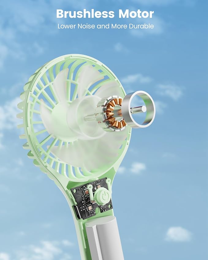 Portable Mini Fan - Powerful Personal Handheld Fan with 3 Speeds, Cute and Small, USB Rechargeable for