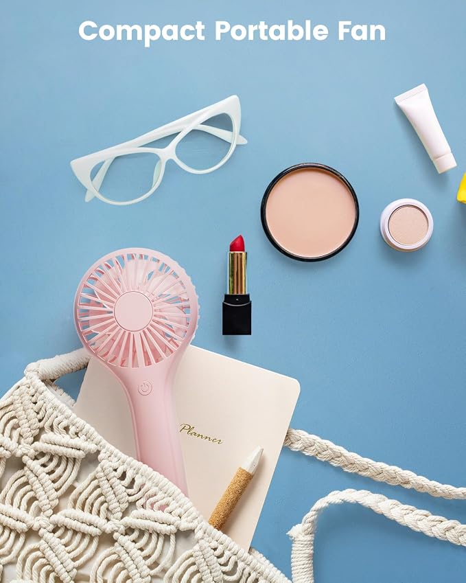 Portable Mini Fan - Powerful Personal Handheld Fan with 3 Speeds, Cute and Small, USB Rechargeable for, alternate view 3