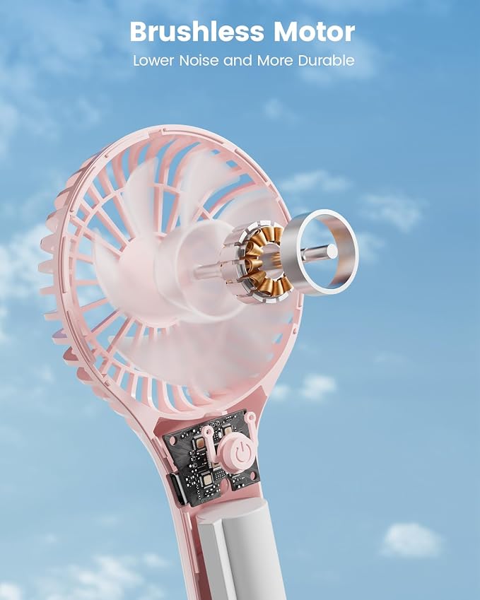 Portable Mini Fan - Powerful Personal Handheld Fan with 3 Speeds, Cute and Small, USB Rechargeable for, alternate view 4
