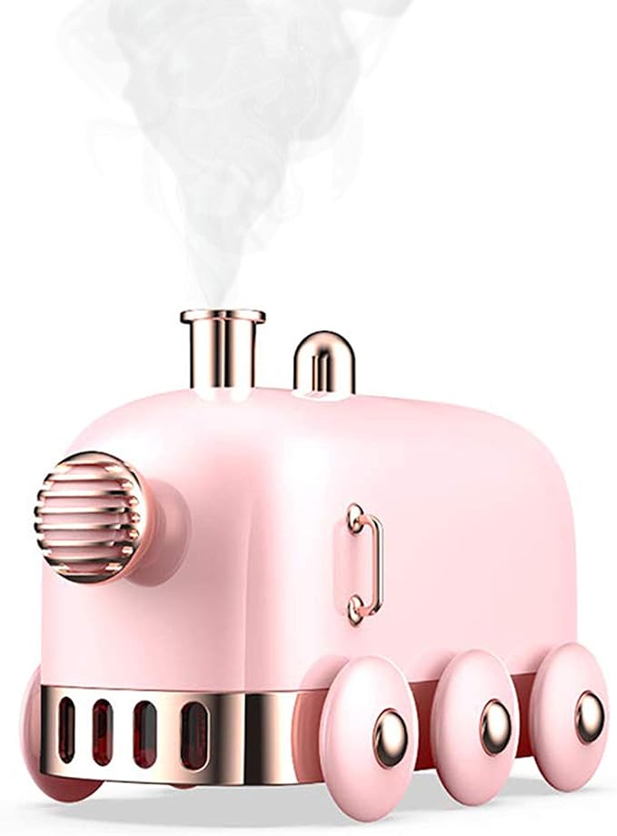 Portable Mini Humidifier, 300ml Cute Train Small Humidifier, Cool Mist Diffuser for Desktop / Office / Bedroom, Ultra Quiet