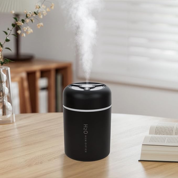 Portable Mini Humidifier, 300ml USB Cool Mist Small Humidifier with Colorful Lights., product image