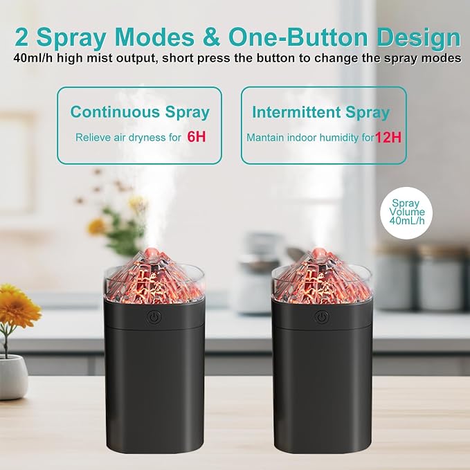 Portable Mini Humidifier, 400ml Small Humidifier with 2 Modes Large Spray, USB Personal Desktop Humidifiers for Home Bedroom