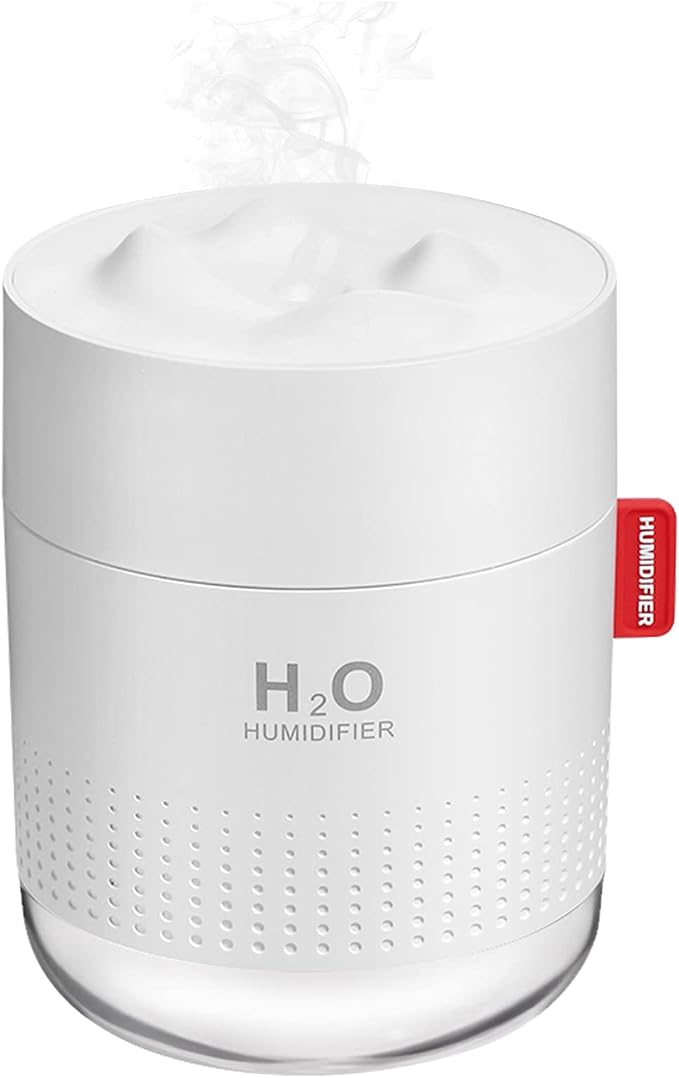 Portable Mini Humidifier, 500ml Small Cool Mist Humidifier, USB Personal Desktop Humidifiers for Baby Bedroom Travel Office