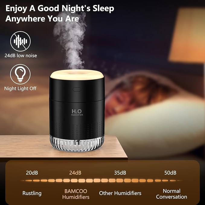 Portable Mini Humidifier, Auto Shut-Off, 2 Mist Modes, Quite, Small Humidifiers for Bedroom Travel Office Desk Plants