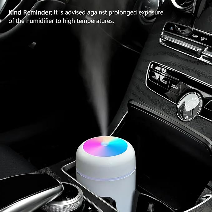 Portable Mini Humidifier, Colorful, Cool Mist, USB Powered. Perfect for Bedroom, Office & Car (300ml, Pink), alternate