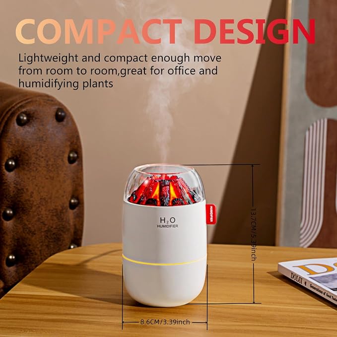 Portable Mini Humidifier, Small Cool Mist, Personal Desktop Humidifier for Baby Bedroom Travel Office Home,2 Mist Modes
