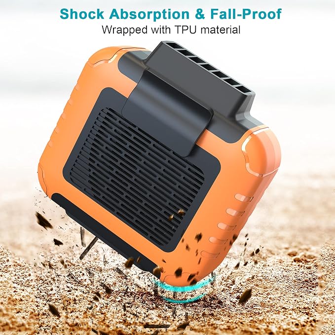 Portable Mini Waist Fan Rechargeable with 23H Working Time, 6200 RPM Strong Airflow, 3 Speed Levels, Belt Shirt Fan Clip on