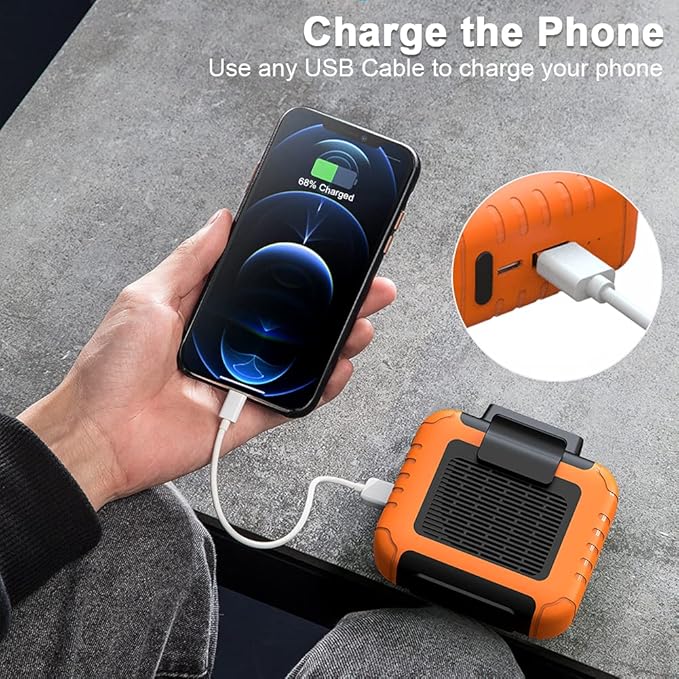Portable Mini Waist Fan Rechargeable with 23H Working Time, 6200 RPM Strong Airflow, 3 Speed Levels, Belt Shirt Fan Clip on