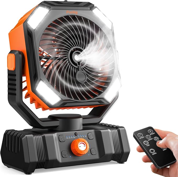 Portable Misting Fan, Cooling Mist Fans, 20000mAh USB Rechargeable Battery Powered Fan with Mister, 250mL Water