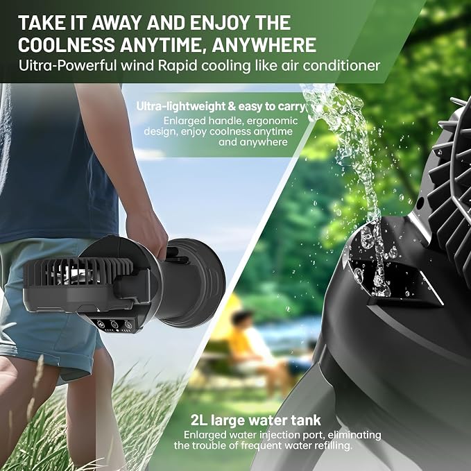 Portable Misting Fan with Remote & 30000mAh Rechargeable Misting Fans for Outside Patios Camping Beach &, alternate view 5
