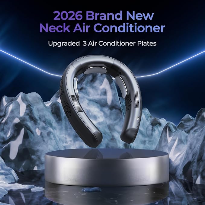 Portable Neck Air Conditioner Fan,Bladeless Fans,Long Endurance Limited Version Portable Neck Fan with LED Rechargeable