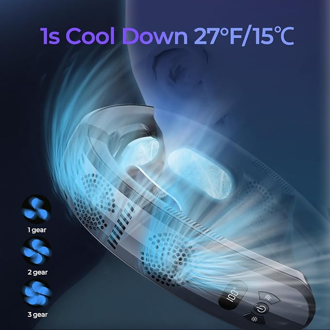 Portable Neck Air Conditioner Fan,Bladeless Fans,Long Endurance Limited Version Portable Neck Fan with LED Rechargeable
