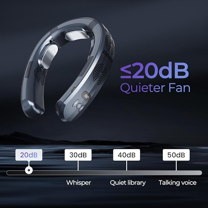 Portable Neck Air Conditioner Fan,Bladeless Fans,Long Endurance Limited Version Portable Neck Fan with LED Rechargeable