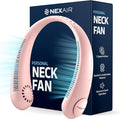 Portable Neck Fan -3 Speed Rechargeable Bladeless Neck Cooler, Pink Comfortable Lightweight, Personal Neck Fan For Women &