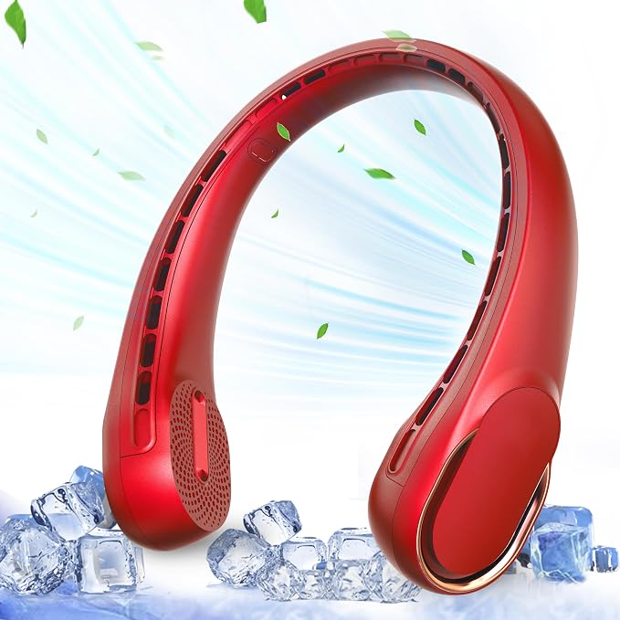 Portable Neck Fan, Bladeless Neck Fan, USB Rechargeable Personal Fan, 4000 mAh Battery Operated Fan, 3 Speeds
