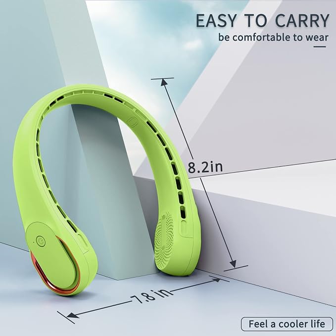 Portable Neck Fan, Bladeless Neck Fan, USB Rechargeable Personal Fan, 4000 mAh Battery Operated Wearable Fan, 3, alternate