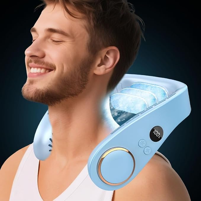 Portable Neck Fan Cooling Plate,Personal Fan Neck Hang Around,Powerful Airflow Shoulder Cooler,Fans To Wear Around Your