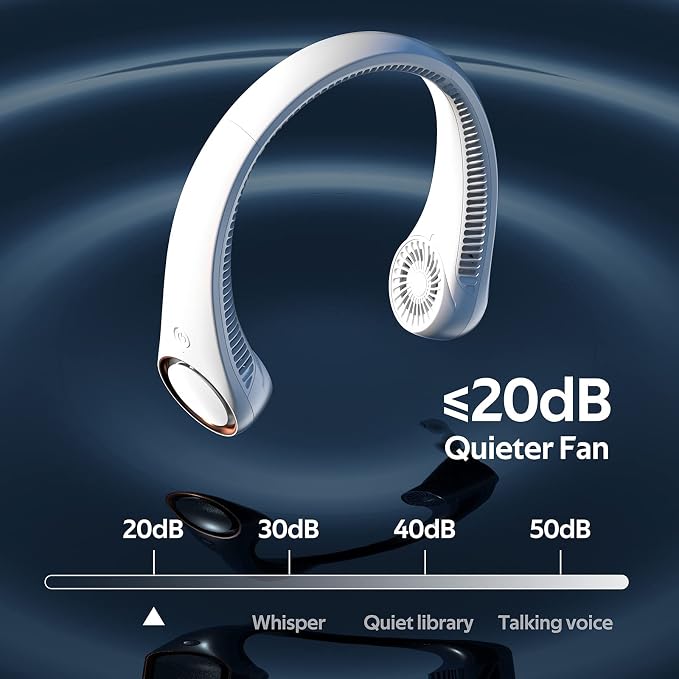 Portable Neck Fan, Hands Free Personal Fan,360° Airflow,3-16 Running Hours, 72 Wind Outlets,4000mAh Battery USB