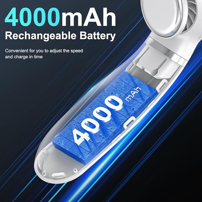 Portable Neck fan,Hands Free Wearable Neck Fan,2023 Lightweight Neck Air Conditioner fan,4000 mAh Battery Operated Neck