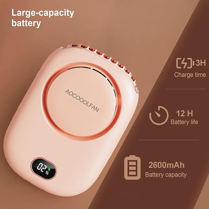 Portable Neck Fan, Mini Small Personal Handheld Fan USB Rechargeable 3 Speed for Girls Boys Woman Eyelash Travel Home Office