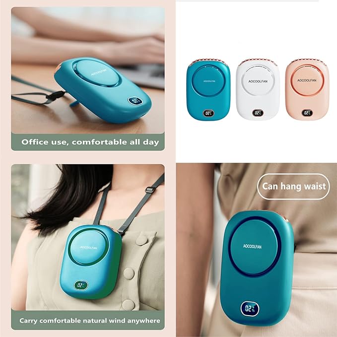 Portable Neck Fan, Mini Small Personal Handheld Fan USB Rechargeable 3 Speed for Girls Boys Woman Eyelash Travel Home Office