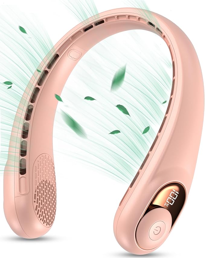 Portable Neck Fan, Neck Fans Rechargeable for Women Men, 4000mAh Personal Bladeless Fan, Upgraded Cooling Air Volume, Ultra