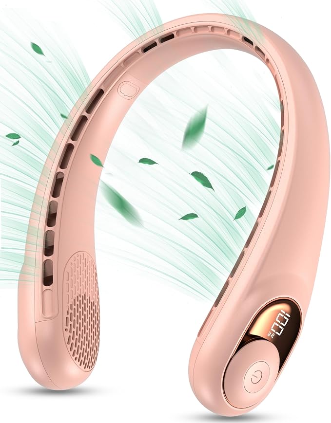 Portable Neck Fan, Neck Fans Rechargeable for Women Men, 4000mAh Personal Bladeless Fan, Upgraded Cooling Air Volume, Ultra