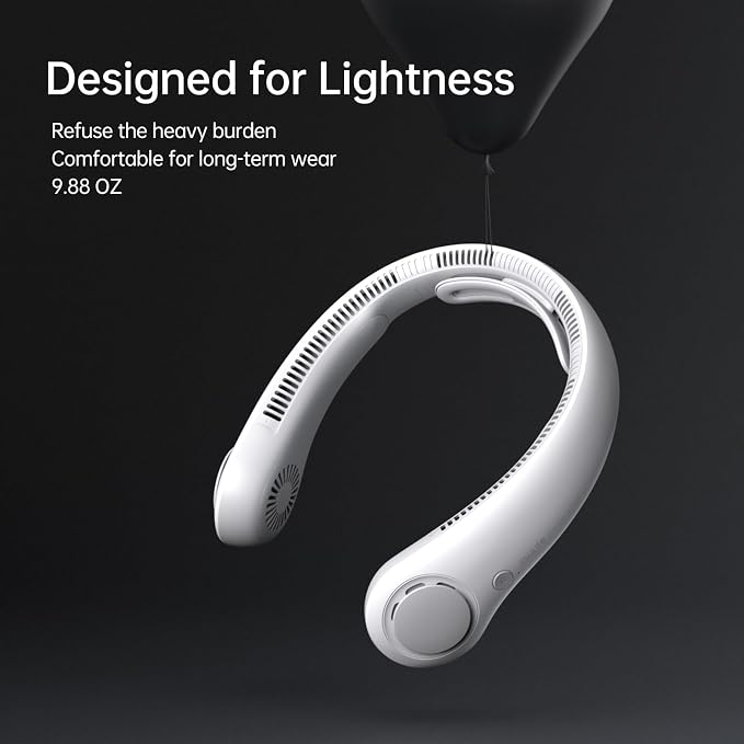 Portable Neck Fan Upgraded, Neckbrace Personal Hands Free, 5 Speed Gears Adjustment, 5000 mAh Wearable Bladeless Quiet