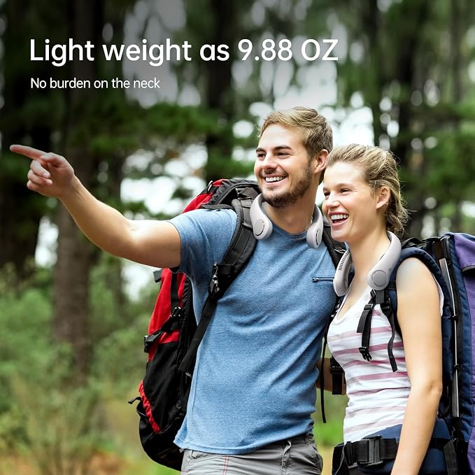 Portable Neck Fan Upgraded, Neckbrace Personal Hands Free, 5 Speed Gears Adjustment, 5000 mAh Wearable Bladeless Quiet