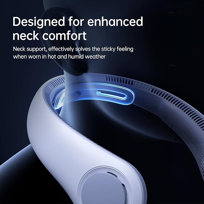 Portable Neck Fan Upgraded, Neckbrace Personal Hands Free, 5 Speed Gears Adjustment, 5000 mAh Wearable Bladeless Quiet